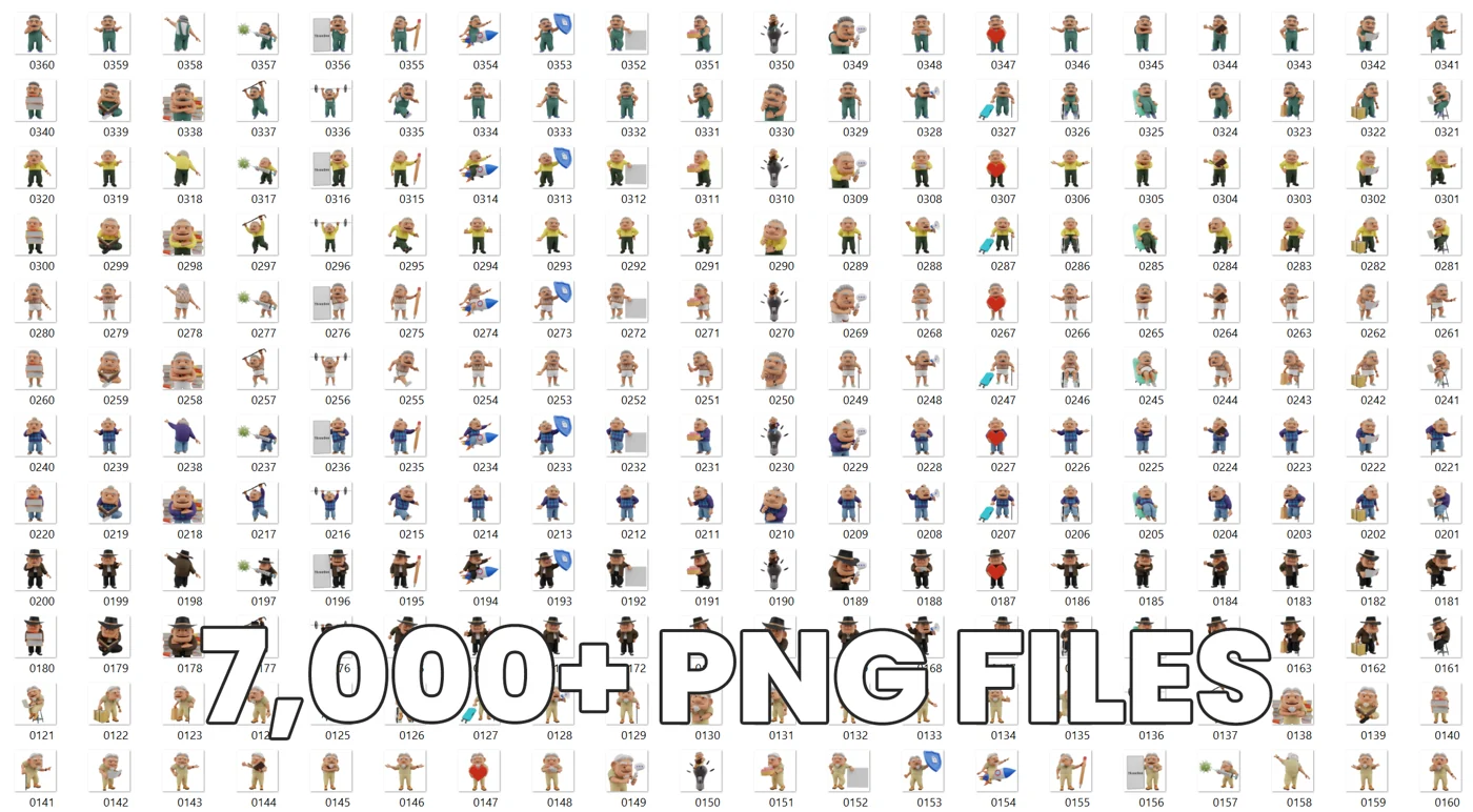 Overview of the original Elderz rendered PNG library