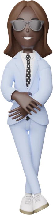 Female character in business attire