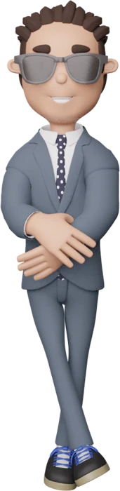 Male character in a suit and sunglasses