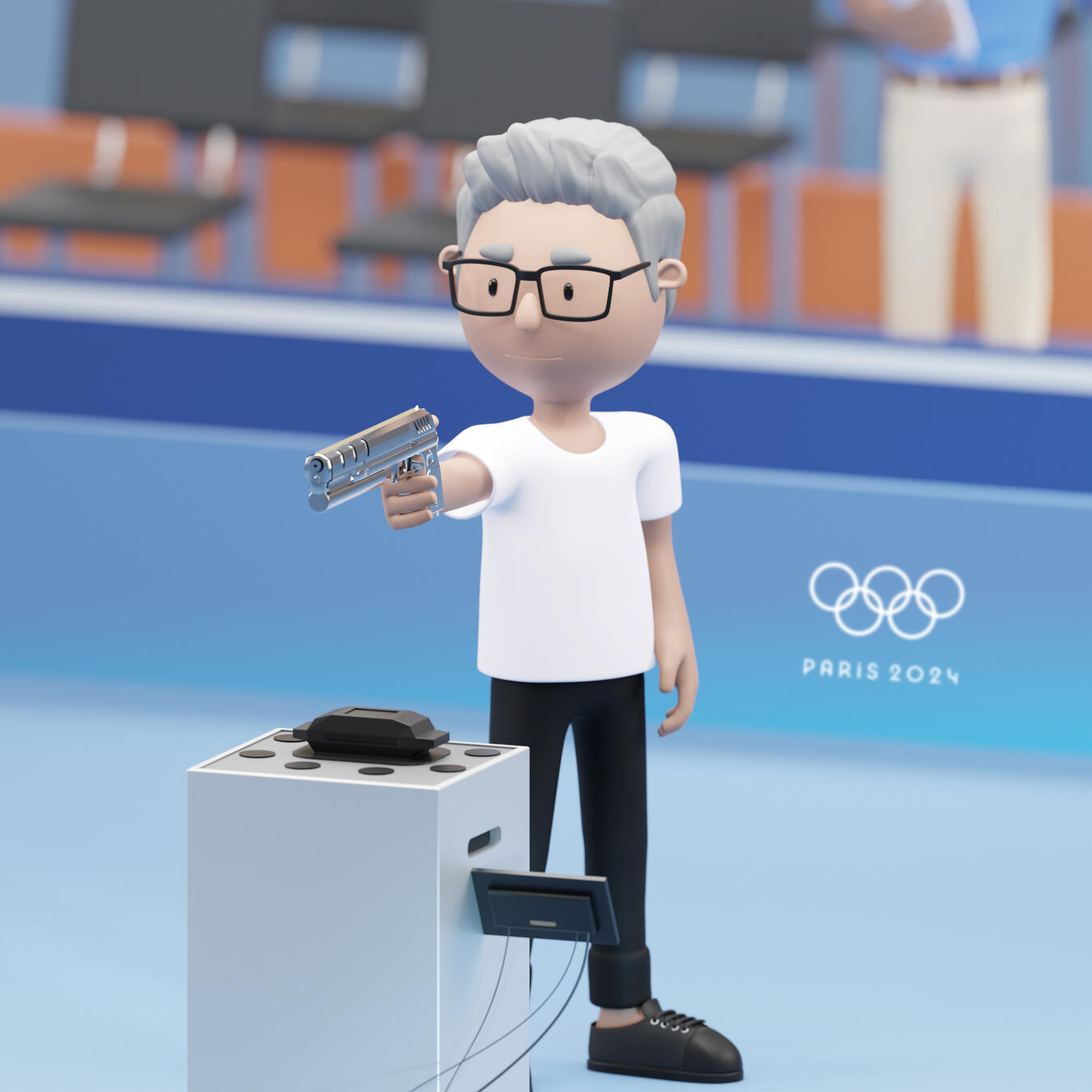 Famous meme of Cartoon 3D Yusuf Dikec in Paris 2024