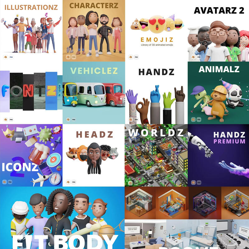 Get the best 3D illustration packs under one hood All Access pass - Get various cartoon 3D libraries or packs with amazing discount