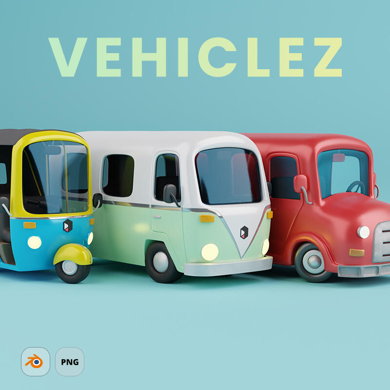 VEHICLEZ - Cartoon fully rigged 3D vehicles as a great addition to our other libraries.