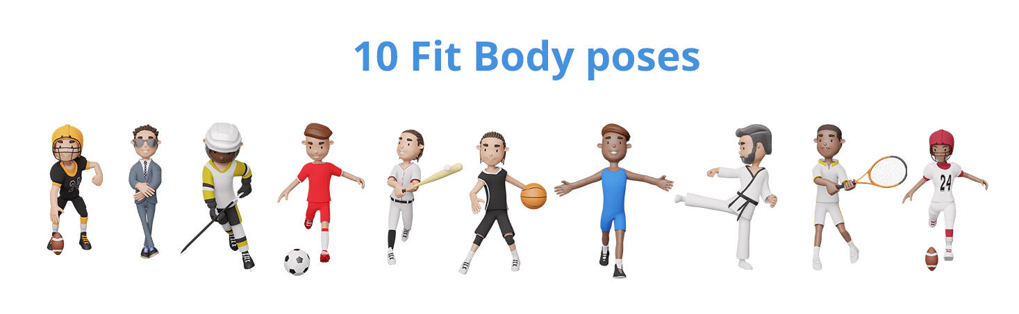 Fit 3D character in 30 poses