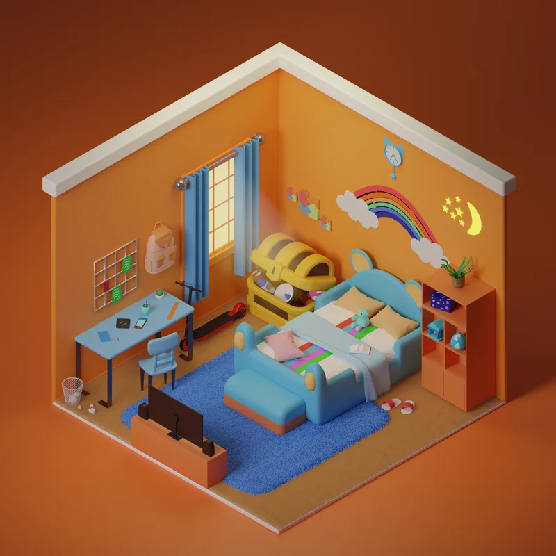 Included Roomz interior: Playful kids’ room