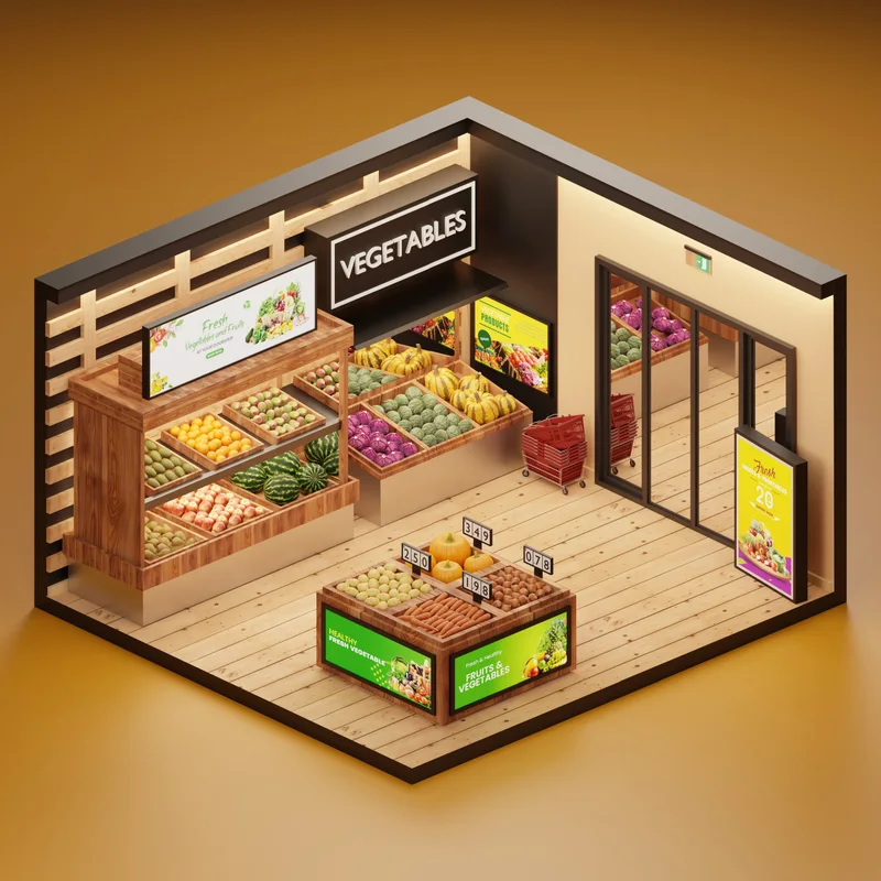 Included Roomz interior: Produce shop