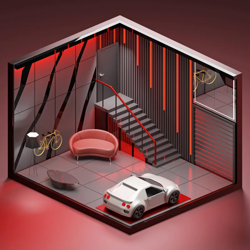 Included Roomz interior: Luxury garage