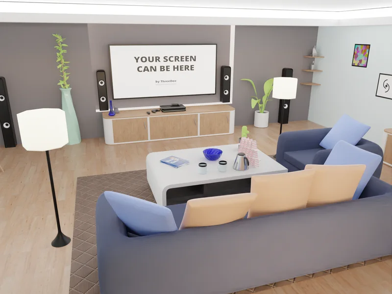 Included Roomz interior: Blue living room