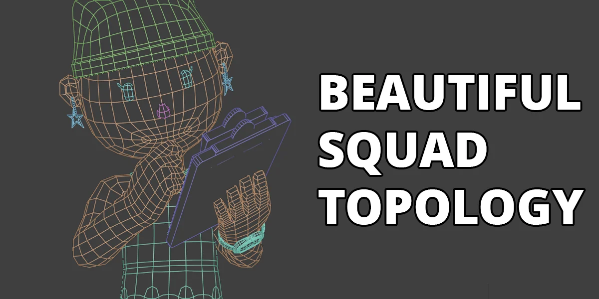 Original Teenz character mesh shown in wireframe